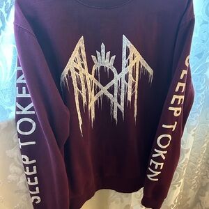 Sleep Token Maroon Crewneck Sweater with White Design
